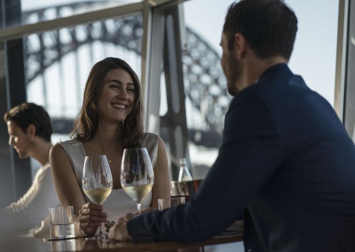 Quay Restaurant, The Rocks Couple enjoying food and drink at Quay Restaurant, The Rocks